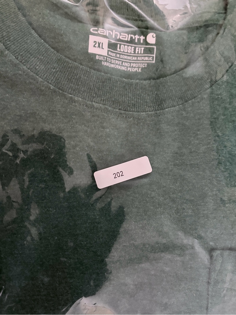 Carhartt Green Long Sleeve Pocket Tee 2XL FLAWED - Picture 7 of 7